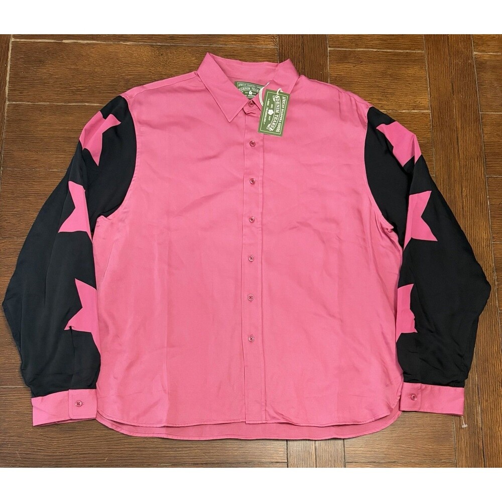 Men’s Size L Denim Tears 2024 Pink Star Button Up Long Sleeve Shirt NWT $210